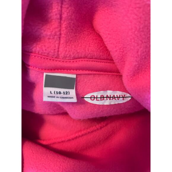 NWT Old Navy Kid's Pink Cowl Neck Fleece Pullover Long Sleeve Size Medium (8) - Picture 3 of 4